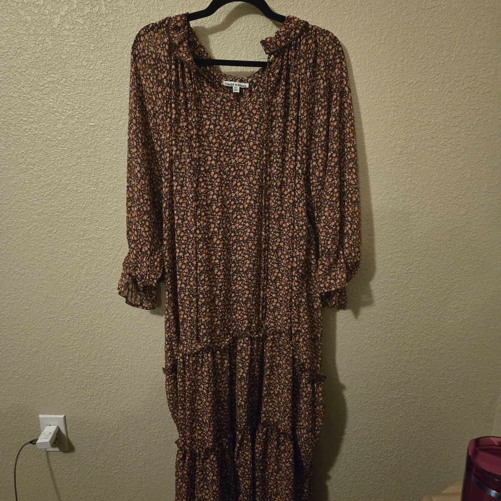 Floral Print Sheer Maxi Dress